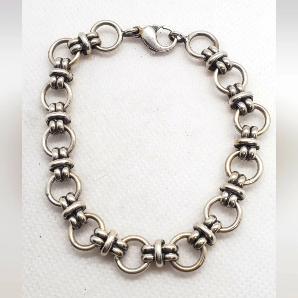 Bracelet 8"inch Elegant Sterling Silver and Gold . - Picture 2 of 5